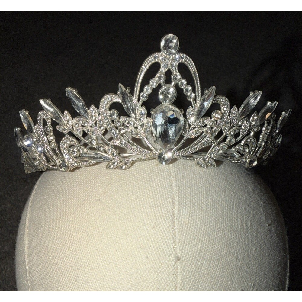 Tiara Silver Tone Clear Gems